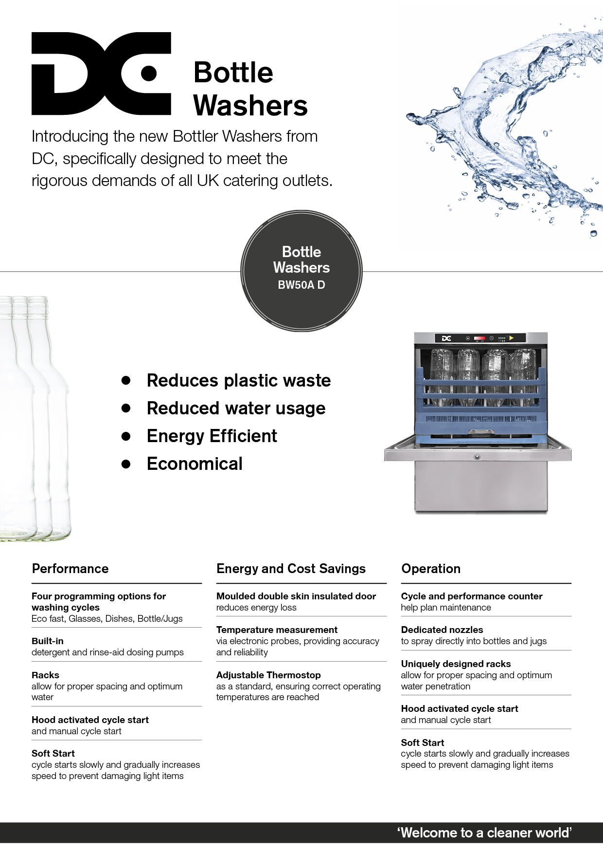 DC Products Bottle Washers spec sheet